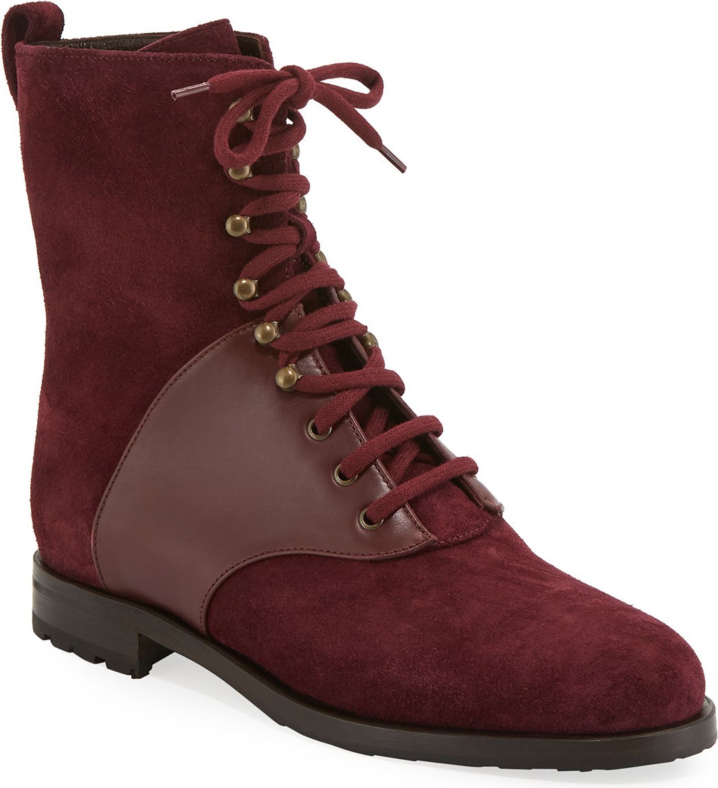 Manolo Blahnik Pocola Suede and Leather Boots