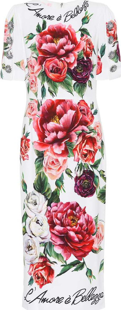 Dolce & Gabbana Printed stretch-cady midi dress