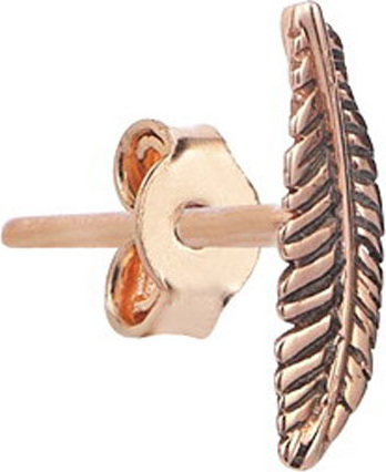 Kismet by Milka 14k Rose Gold Feather Stud Earring (Single)