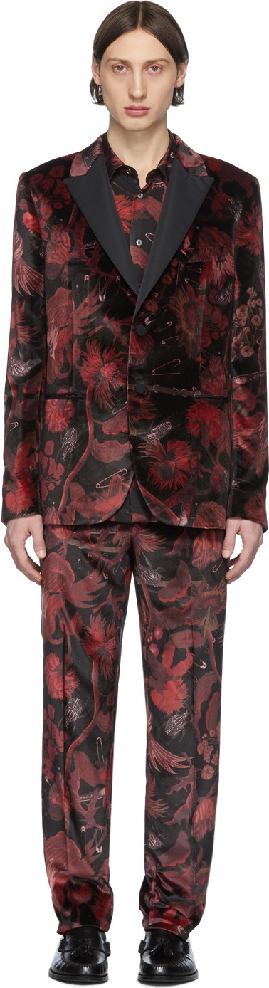 Paul Smith Red & Black Goliath Floral Suit