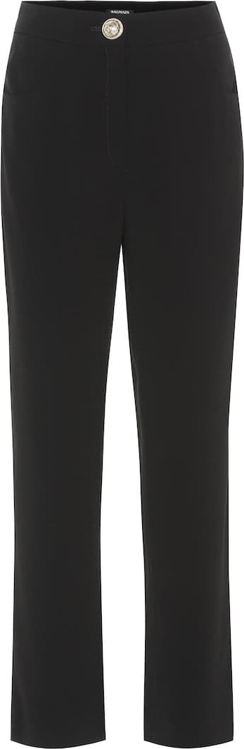 Balmain High-rise crêpe straight pants