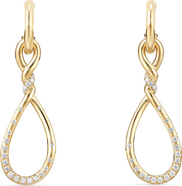 David Yurman 31.5mm Continuance Drop Earrings with Diamonds