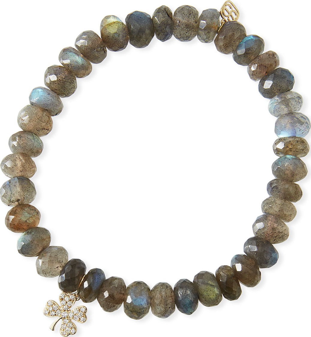 Sydney Evan Labradorite & Diamond Clover Bracelet