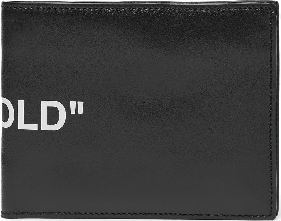 Off White Printed Leather Bifold Wallet