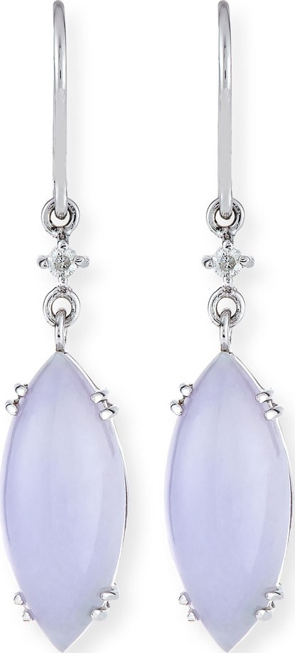 David C.A. Lin Lavender Jadeite Marquis Drop Earrings