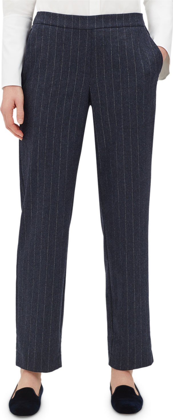Lafayette 148 New York Fulton Glistening Pinstripe Back-Stretch Pants