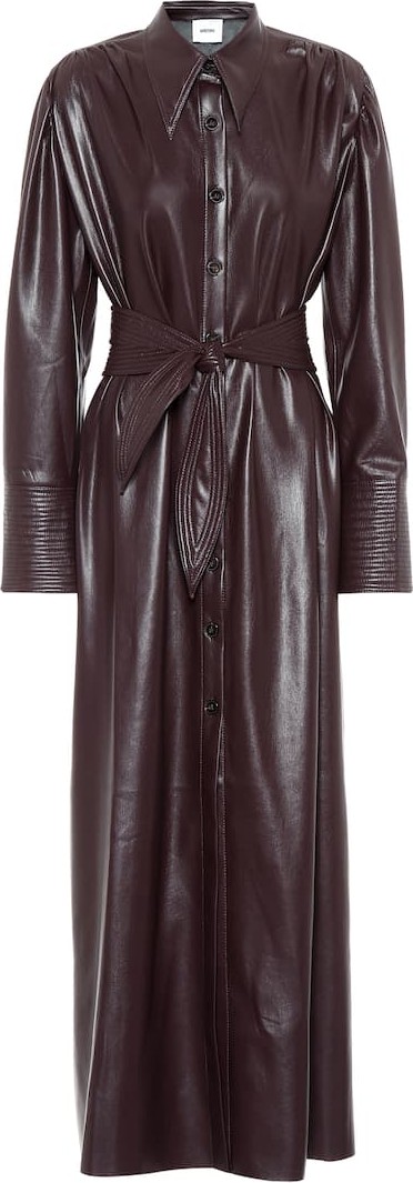 Nanushka Rosana faux leather shirt dress