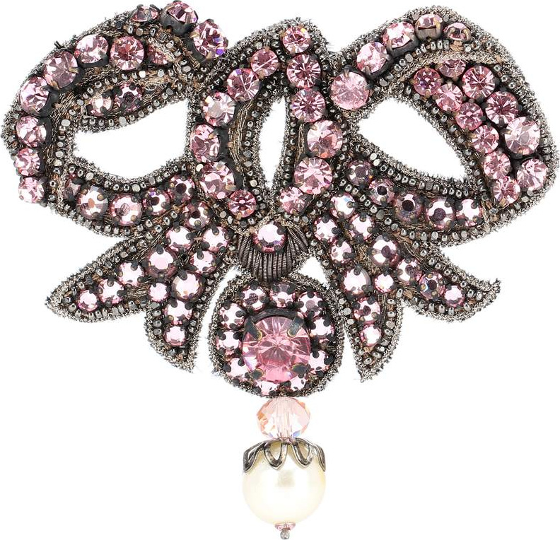 Gucci Crystal-embellished bow brooch