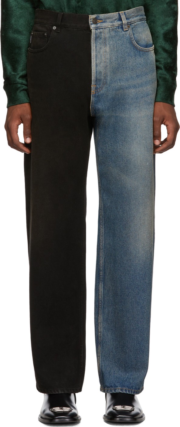 Balenciaga Black & Indigo Rust Large-Fit Jeans