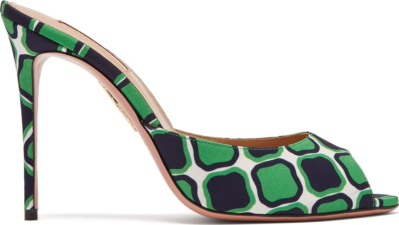 Aquazzura Samantha 105 printed peep-toe pumps