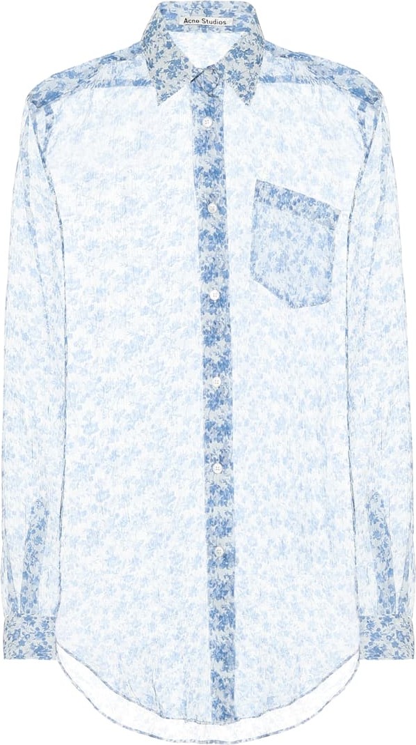 Acne Studios Floral silk chiffon shirt
