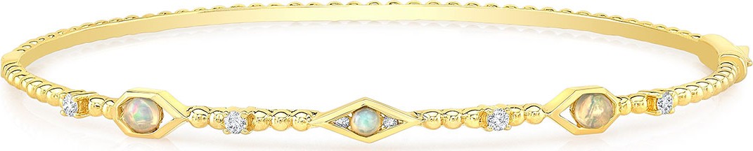 Ron Hami Bubble 14k Gold Diamond & Stone Bangle