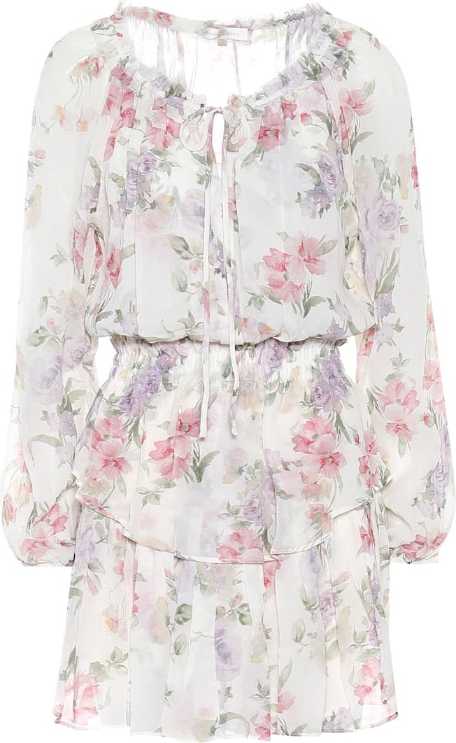 LOVESHACKFANCY Popover floral silk dress