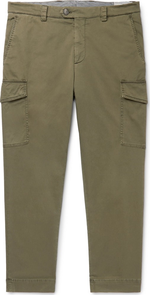 Brunello Cucinelli Tapered Cotton-Blend Twill Cargo Trousers