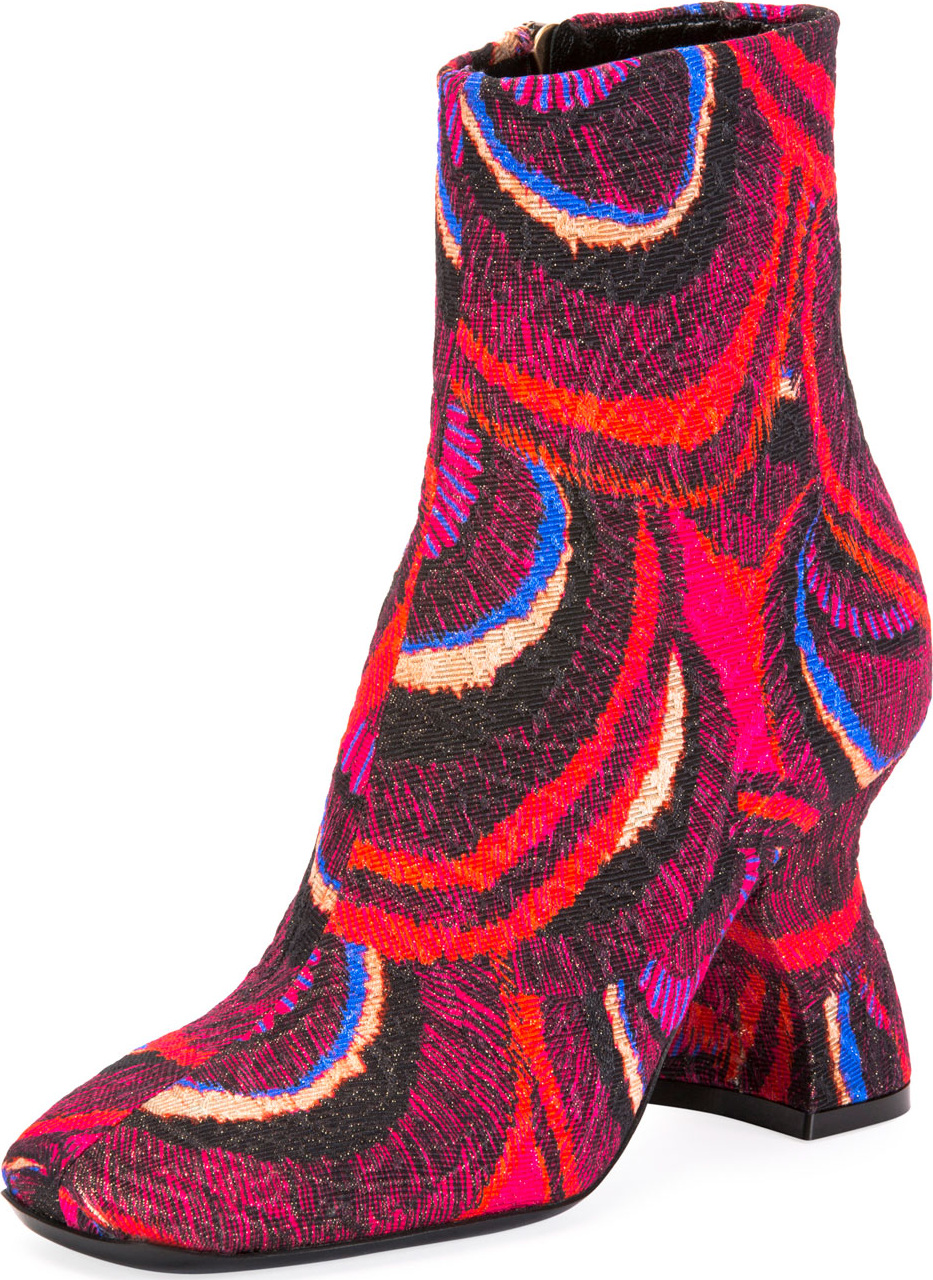 Dries Van Noten Louis Heel Brocade Bootie