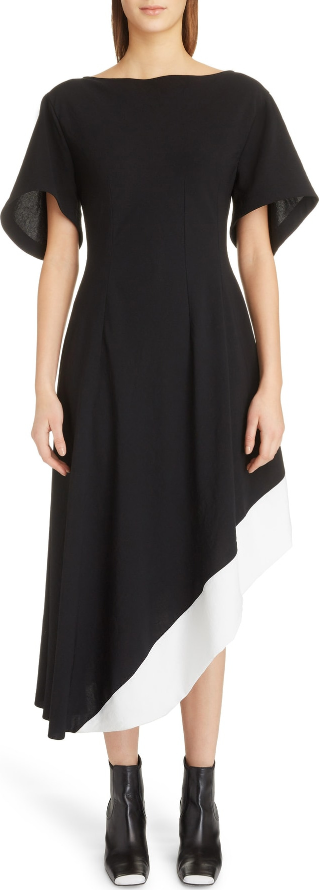 LOEWE Asymmetrical Contrast Hem Dress