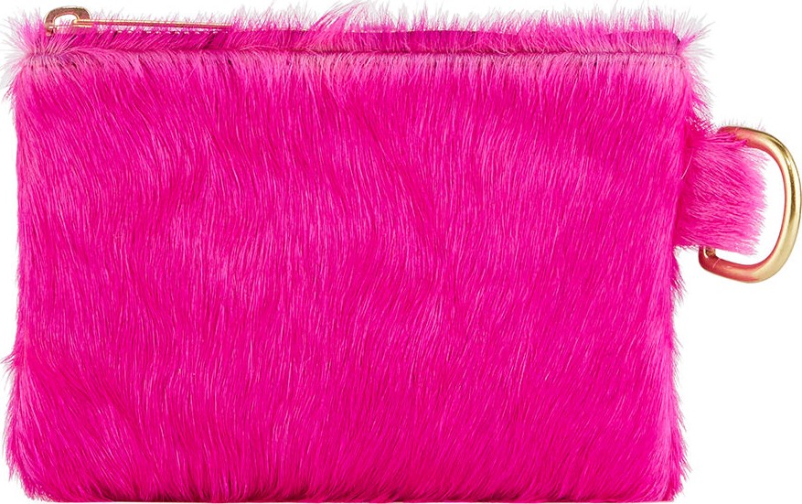 Allison Mitchell Neon Small Fur Wallet Pouch Bag