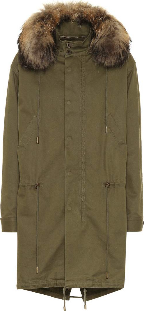 Saint Laurent Cotton-blend fur-trimmed parka