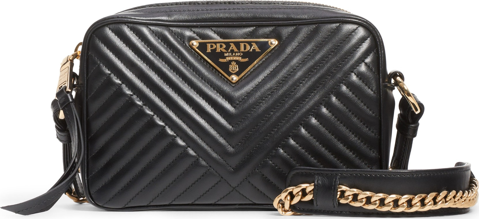 Prada Small Quilted Leather Camera Bag