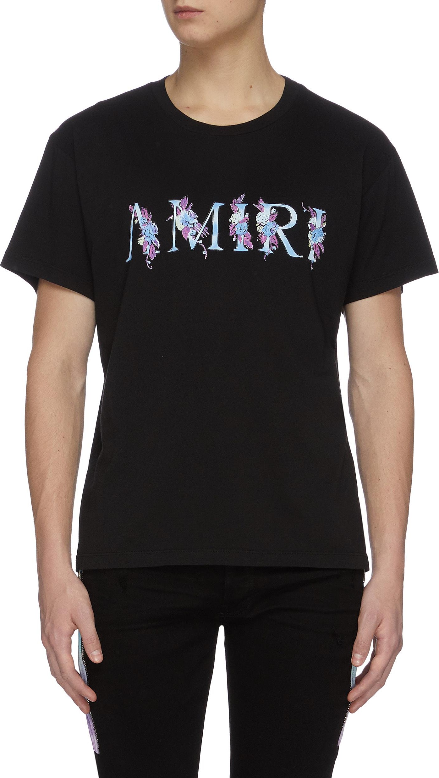 Amiri Floral logo print crewneck T-shirt