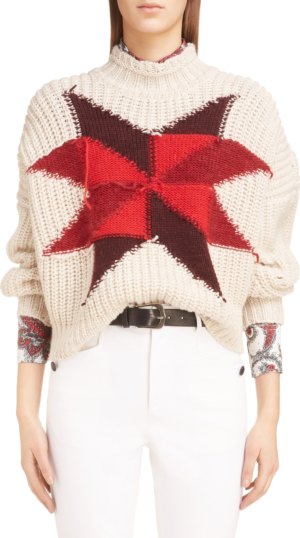 Isabel Marant Hanoi Intarsia Patchwork Sweater