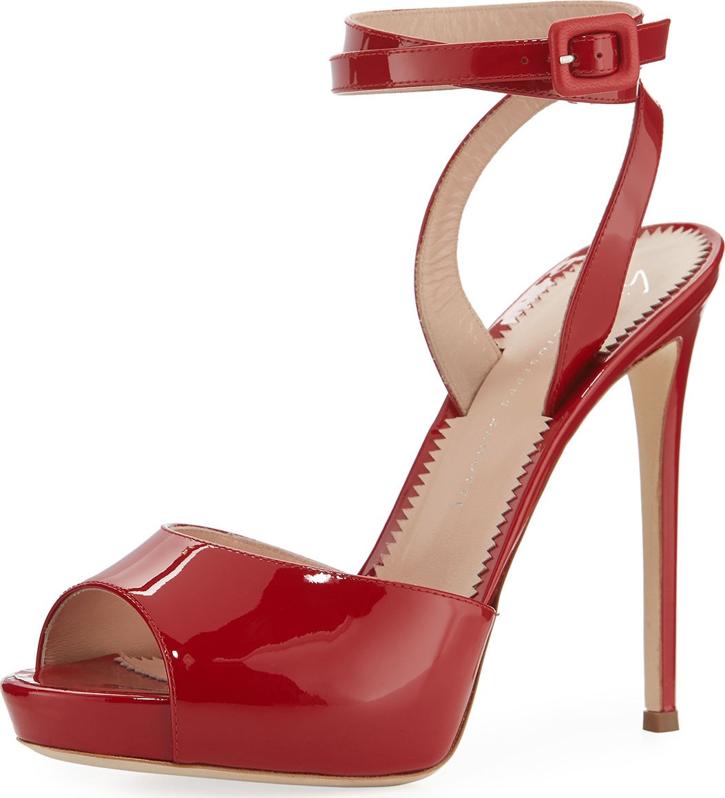 Giuseppe Zanotti Ankle-Wrap Patent Stiletto Sandals