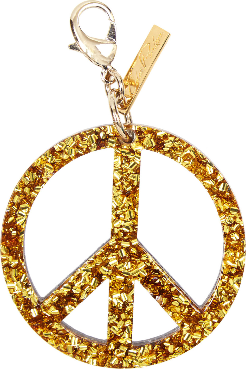 Edie Parker Peace Sign Speckled Bag Charm