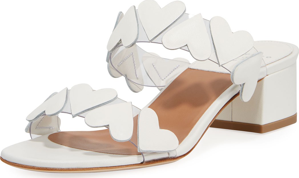 Laurence Dacade Heart Leather Slide Sandals