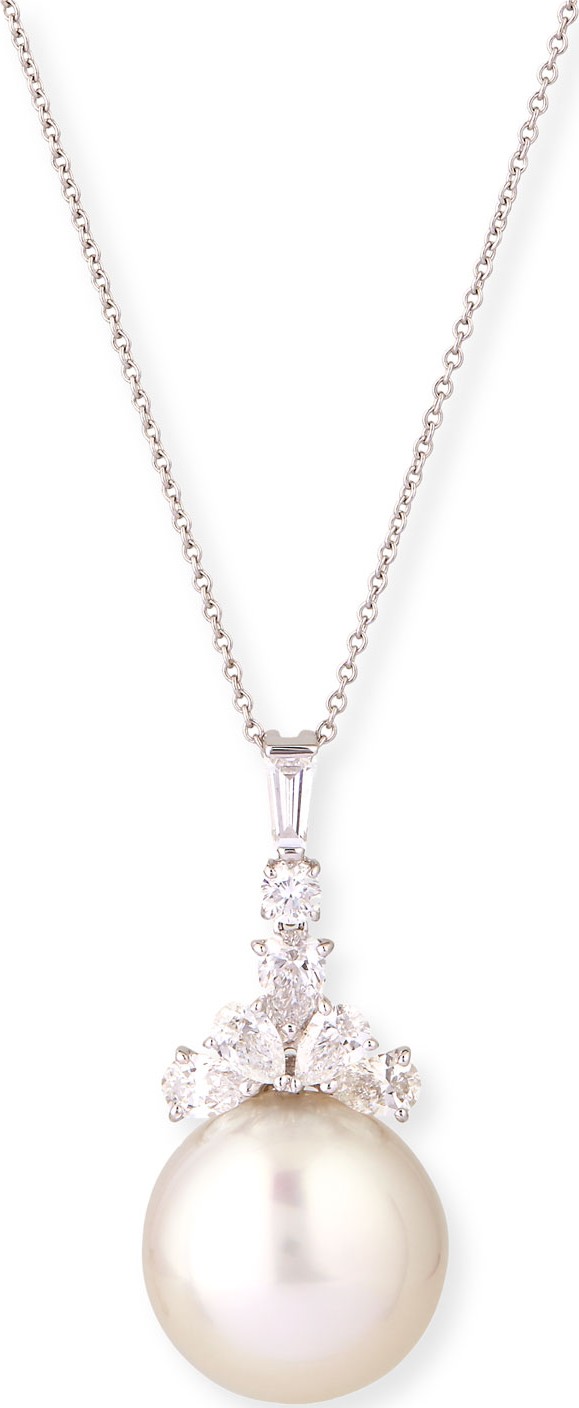 Assael South Sea Pearl & Diamond Pendant Necklace, 18"