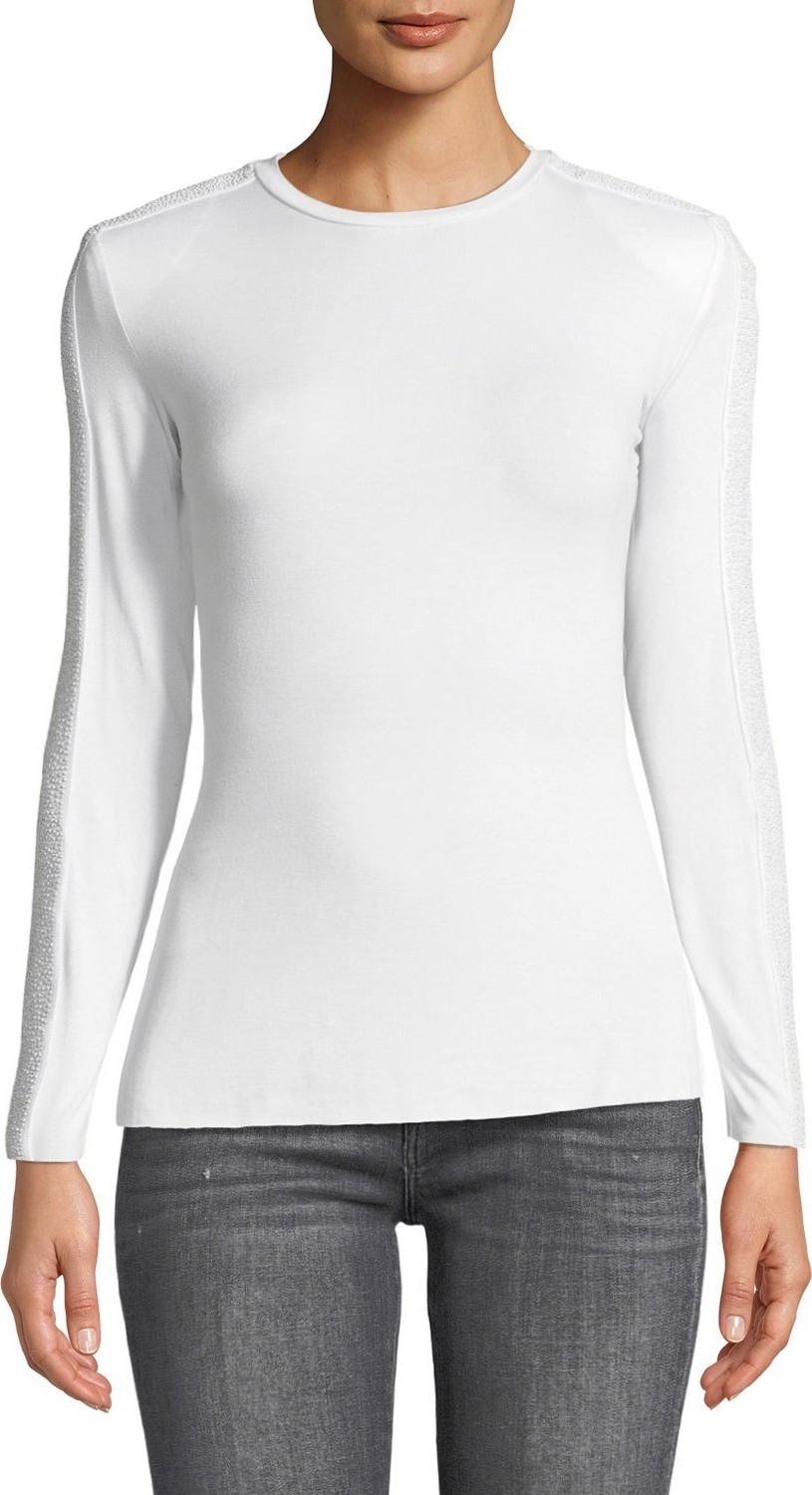 Bailey 44 Long Shot Textured Long-Sleeve Jersey Top