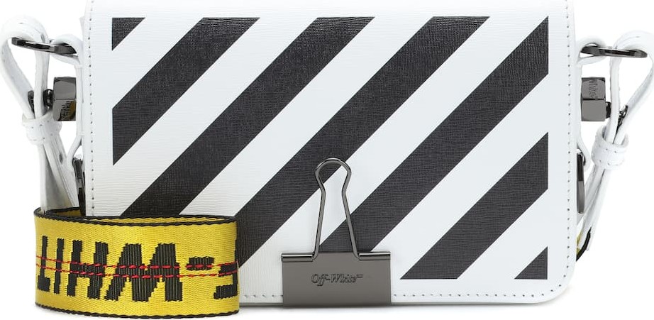 Off White Mini Binder Clip leather shoulder bag