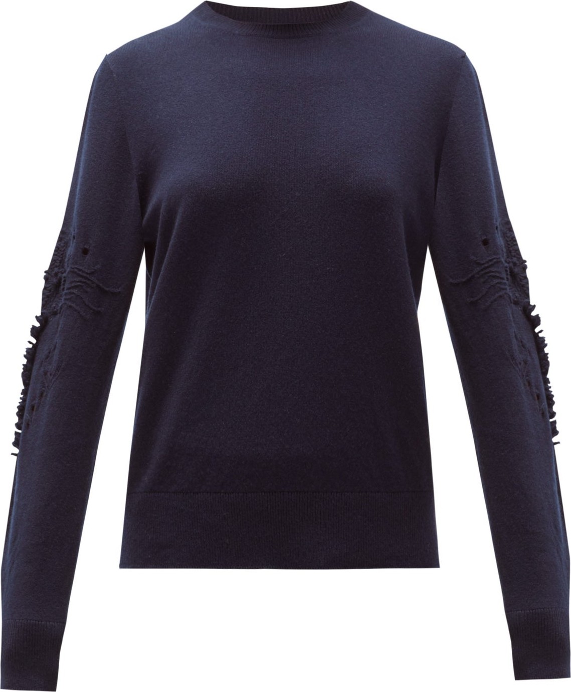 Barrie Pointelle-sleeve cashmere sweater