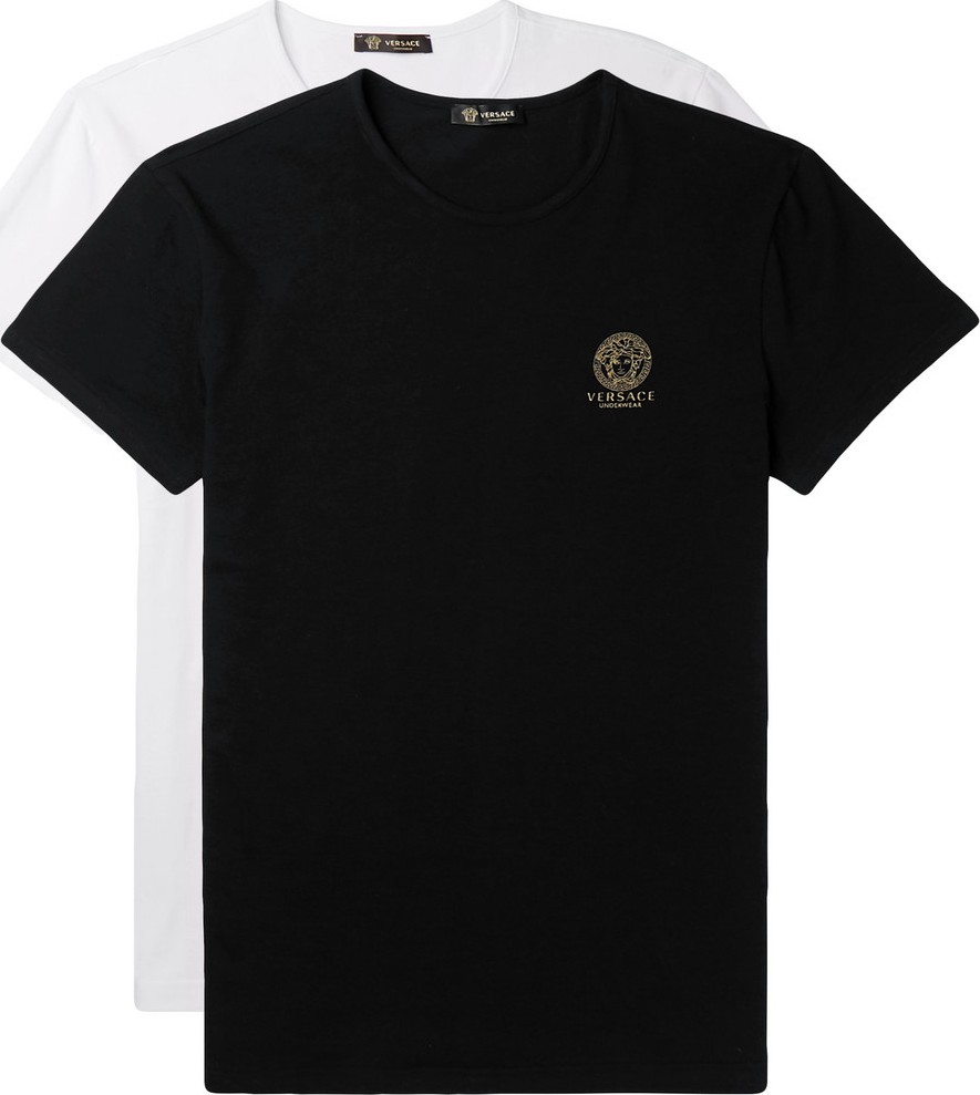 Versace Two-Pack Slim-Fit Stretch-Cotton Jersey T-Shirts