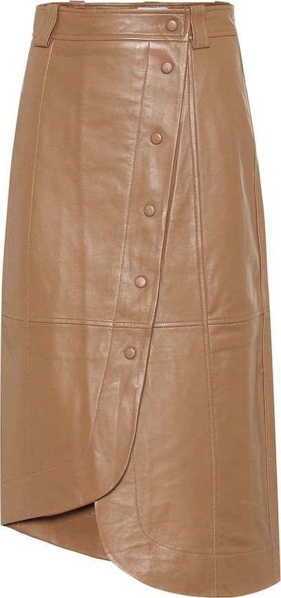 Ganni Leather midi skirt