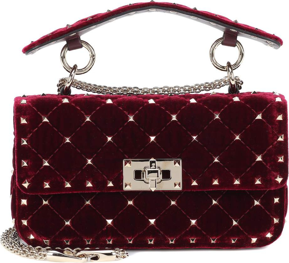 Valentino Valentino Garavani Rockstud Spike Small velvet shoulder bag