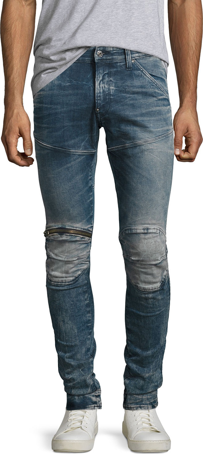G-STAR RAW 5620 Elwood 3D Super-Slim Zip Jeans, Gavi (Blue)