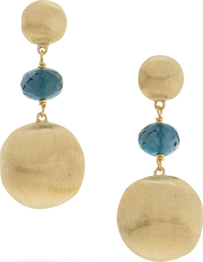 Marco Bicego Africa 18k London Blue Topaz Drop Earrings