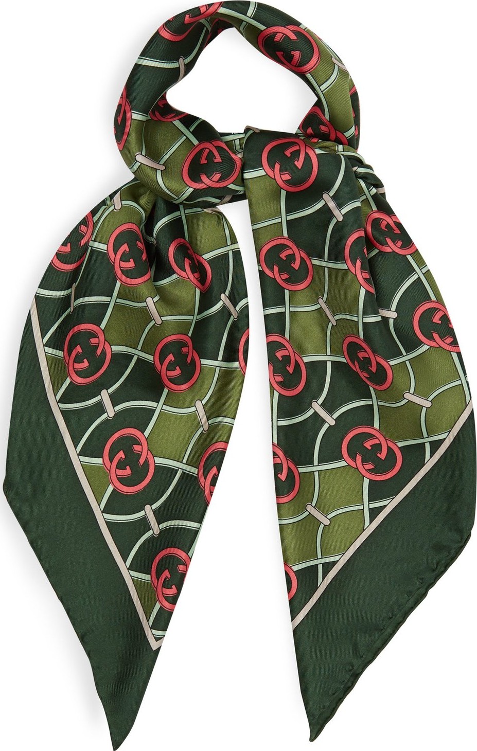 Gucci GG logo-print silk-faille scarf