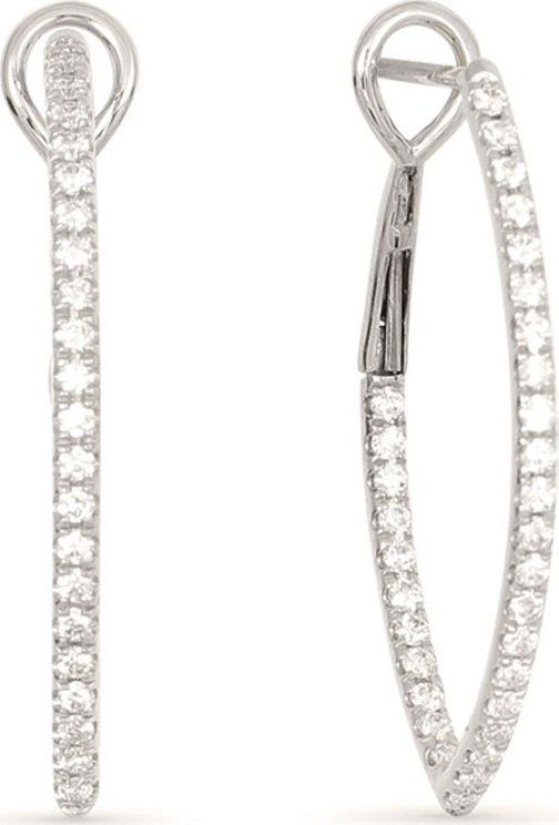 Frederic Sage 18k White Gold Diamond Marquise Hoop Earrings