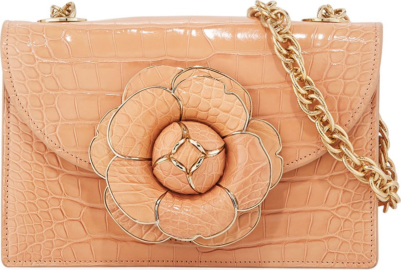 Oscar De La Renta Tro Python Single Compartment Crossbody Bag