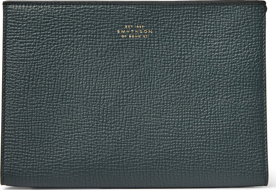 Smythson Full-Grain Leather Pouch