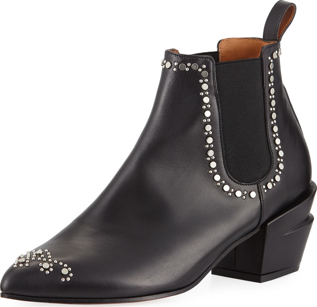 Robert Clergerie Alcazar Studded Leather Booties