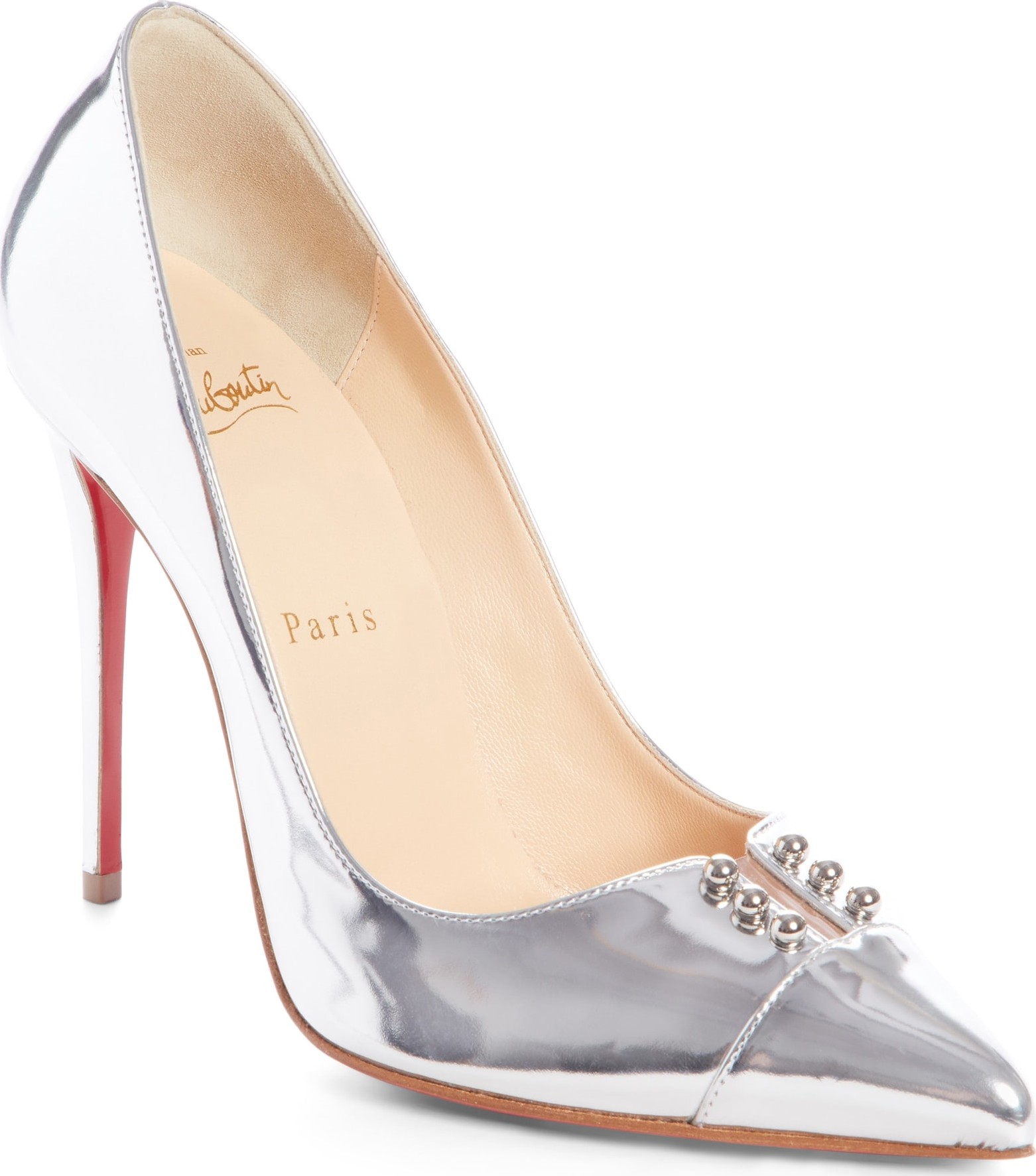 Christian Louboutin Predu Studded Cap Toe Pump