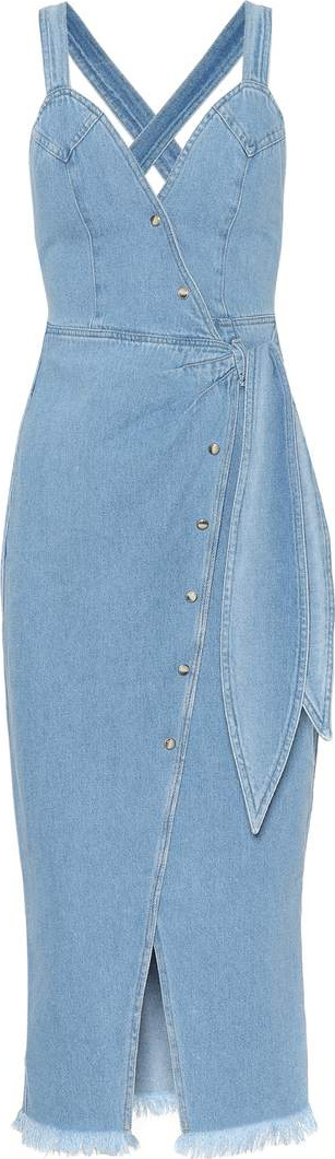 Nanushka Santal denim wrap dress