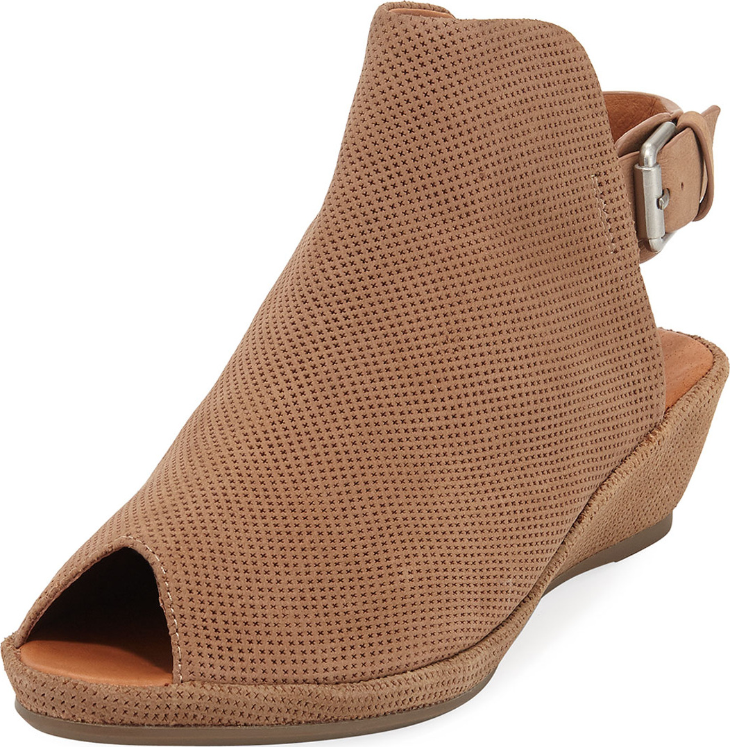 Gentle Souls Lyla Demi-Wedge Perforated Sandals, Mushroom