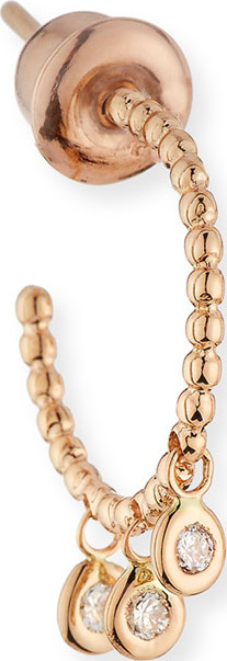 Kismet by Milka Bead 14K Rose Gold & Diamond Trio Hoop Earring