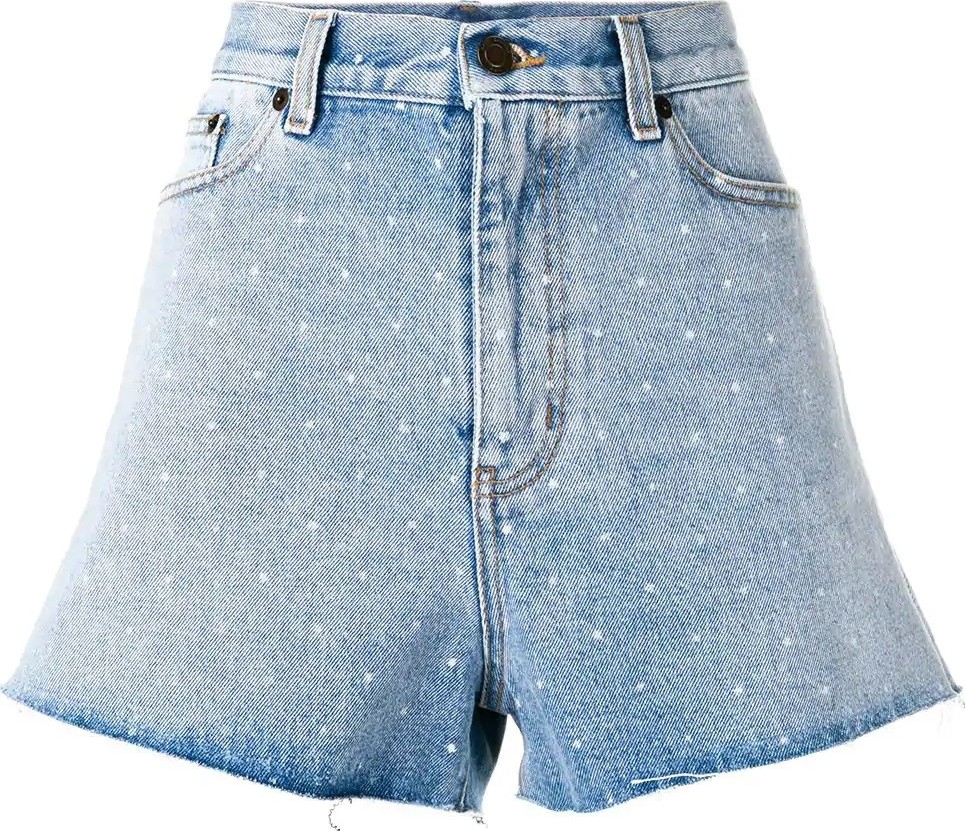 Saint Laurent spotted back denim shorts