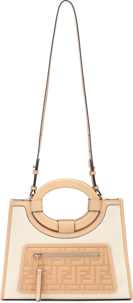 Fendi Runaway Small leather-trimmed tote