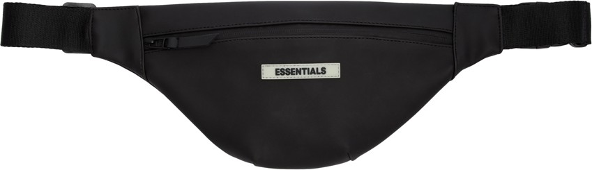 Essentials Black Coated Canvas Waist Bag