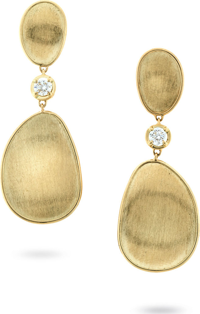 Marco Bicego 18k Lunaria Elevated Earrings w/ Diamonds